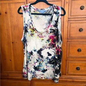 Simply Vera Wang 2X Plus size Sleeveless print Tie-Dye Tank Top